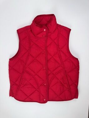 Tribal Quilted Sleeveless Puffer Vest in Red